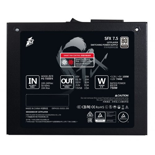 Купить Блок питания 1stPlayer PS-750SFX 750W (SFX-PLT-750-BK-EU) Black с проверкой совместимости: обзор, характеристики, цена в Киеве, Днепре, Одессе, Харькове, Украине | интернет-магазин TELEMART.UA фото