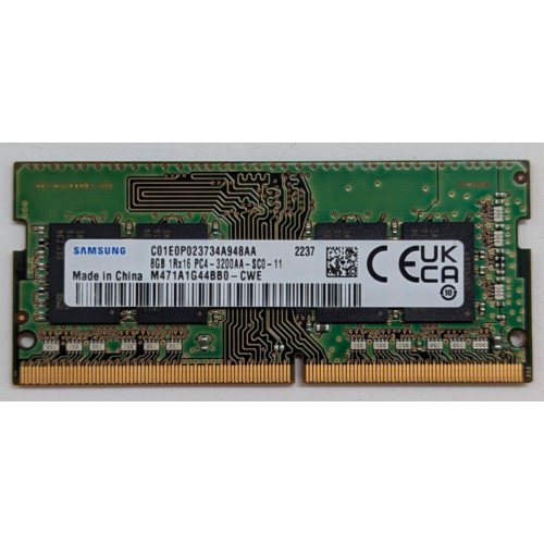 Купить Озу Samsung SODIMM DDR4 8GB 3200Mhz (M471A1G44BB0-CWE) (Восстановлено продавцом, 780244) с проверкой совместимости: обзор, характеристики, цена в Киеве, Днепре, Одессе, Харькове, Украине | интернет-магазин TELEMART.UA фото