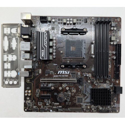 Материнська плата MSI B450M PRO-VDH MAX (sAM4, AMD B450) (Відновлено продавцем, 780470) купити з перевіркою сумісності: огляд, характеристики, ціна у Києві, Львові, Вінниці, Хмельницькому, Івано-Франківську, Україні | інтернет-магазин TELEMART.UA фото