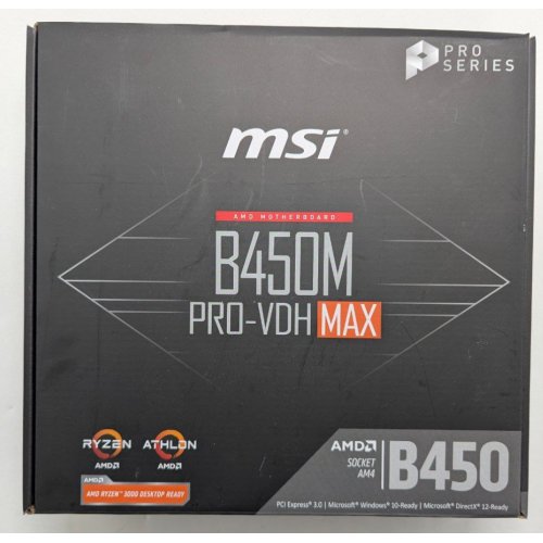 Материнська плата MSI B450M PRO-VDH MAX (sAM4, AMD B450) (Відновлено продавцем, 780470) купити з перевіркою сумісності: огляд, характеристики, ціна у Києві, Львові, Вінниці, Хмельницькому, Івано-Франківську, Україні | інтернет-магазин TELEMART.UA фото