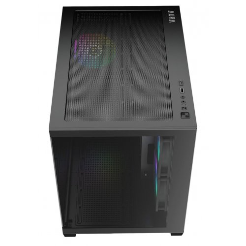 Корпус Gamdias AURA GC10M V2 ARGB Tempered Glass без БЖ (4711514503159) Black купити з перевіркою сумісності: огляд, характеристики, ціна у Києві, Львові, Вінниці, Хмельницькому, Івано-Франківську, Україні | інтернет-магазин TELEMART.UA фото