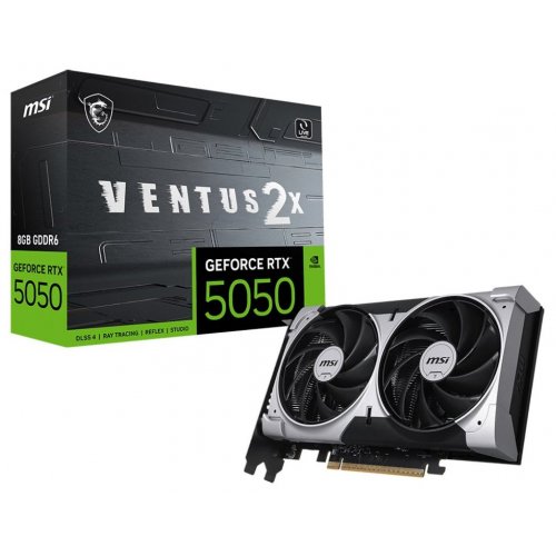 Відеокарта MSI GeForce RTX 5050 VENTUS 2X 8192MB (RTX 5050 8G VENTUS 2X) купити з перевіркою сумісності: огляд, характеристики, ціна у Києві, Львові, Вінниці, Хмельницькому, Івано-Франківську, Україні | інтернет-магазин TELEMART.UA фото