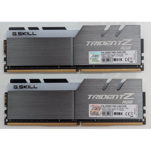 Купить Озу G.Skill DDR4 32GB (2x16GB) 3200Mhz Trident Z RGB (F4-3200C16D-32GTZR) (Восстановлено продавцом, 780574) с проверкой совместимости: обзор, характеристики, цена в Киеве, Днепре, Одессе, Харькове, Украине | интернет-магазин TELEMART.UA фото