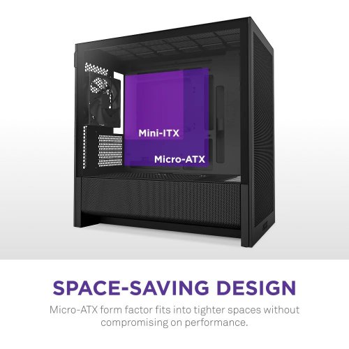 Купить Корпус NZXT H3 Flow Tempered Glass без БП (CC-H31FB-01) Black с проверкой совместимости: обзор, характеристики, цена в Киеве, Днепре, Одессе, Харькове, Украине | интернет-магазин TELEMART.UA фото