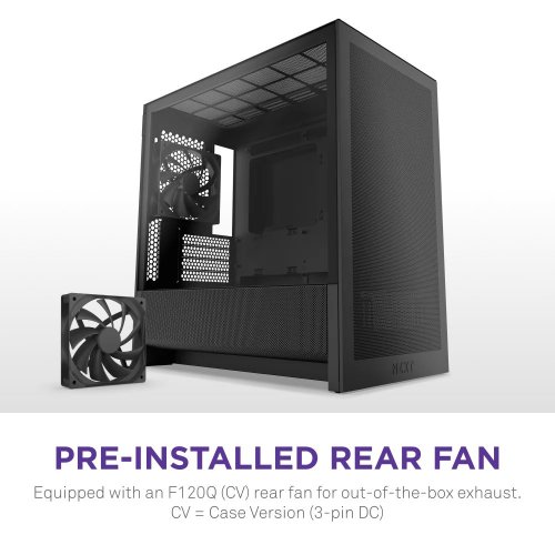 Купить Корпус NZXT H3 Flow Tempered Glass без БП (CC-H31FB-01) Black с проверкой совместимости: обзор, характеристики, цена в Киеве, Днепре, Одессе, Харькове, Украине | интернет-магазин TELEMART.UA фото