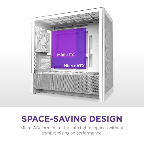 Корпус NZXT H3 Flow Tempered Glass без БЖ (CC-H31FW-01) White купити з перевіркою сумісності: огляд, характеристики, ціна у Києві, Львові, Вінниці, Хмельницькому, Івано-Франківську, Україні | інтернет-магазин TELEMART.UA фото
