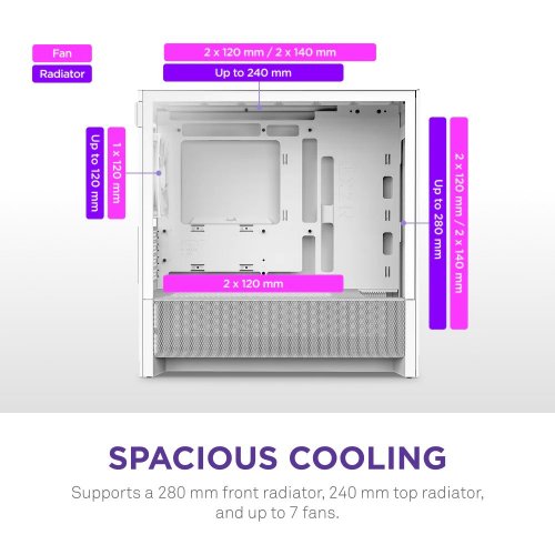Корпус NZXT H3 Flow Tempered Glass без БЖ (CC-H31FW-01) White купити з перевіркою сумісності: огляд, характеристики, ціна у Києві, Львові, Вінниці, Хмельницькому, Івано-Франківську, Україні | інтернет-магазин TELEMART.UA фото