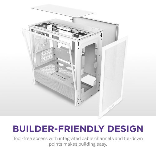 Корпус NZXT H3 Flow Tempered Glass без БЖ (CC-H31FW-01) White купити з перевіркою сумісності: огляд, характеристики, ціна у Києві, Львові, Вінниці, Хмельницькому, Івано-Франківську, Україні | інтернет-магазин TELEMART.UA фото