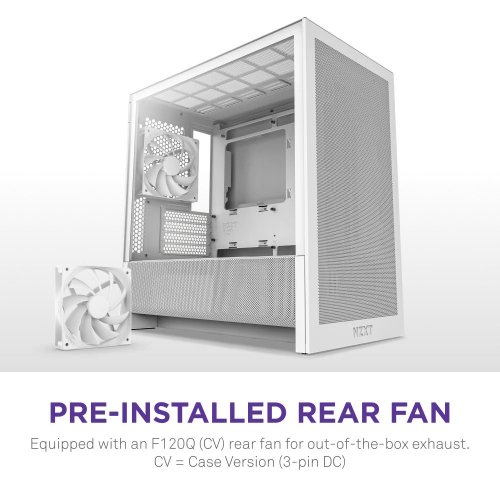 Корпус NZXT H3 Flow Tempered Glass без БЖ (CC-H31FW-01) White купити з перевіркою сумісності: огляд, характеристики, ціна у Києві, Львові, Вінниці, Хмельницькому, Івано-Франківську, Україні | інтернет-магазин TELEMART.UA фото