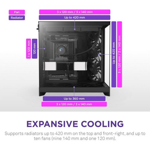 Корпус NZXT H9 Flow Tempered Glass без БЖ (CM-H92FB-01) Black купити з перевіркою сумісності: огляд, характеристики, ціна у Києві, Львові, Вінниці, Хмельницькому, Івано-Франківську, Україні | інтернет-магазин TELEMART.UA фото