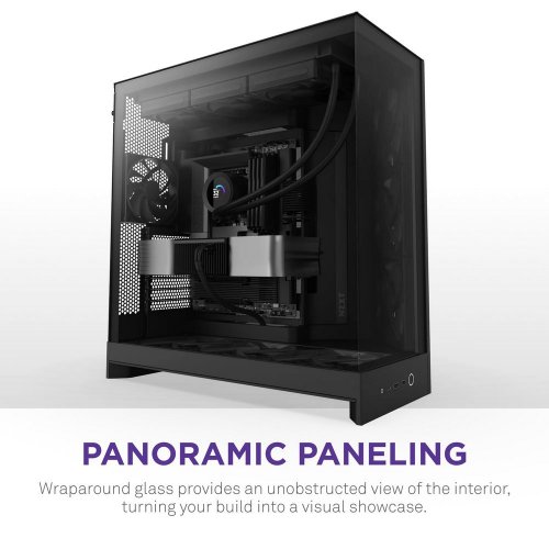 Корпус NZXT H9 Flow Tempered Glass без БЖ (CM-H92FB-01) Black купити з перевіркою сумісності: огляд, характеристики, ціна у Києві, Львові, Вінниці, Хмельницькому, Івано-Франківську, Україні | інтернет-магазин TELEMART.UA фото
