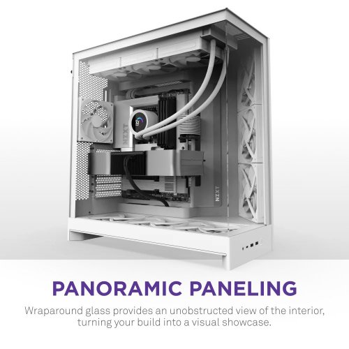 Корпус NZXT H9 Flow Tempered Glass без БЖ (CM-H92FW-01) White купити з перевіркою сумісності: огляд, характеристики, ціна у Києві, Львові, Вінниці, Хмельницькому, Івано-Франківську, Україні | інтернет-магазин TELEMART.UA фото
