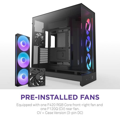 Корпус NZXT H9 Flow RGB Tempered Glass без БЖ (CM-H92FB-R1) Black купити з перевіркою сумісності: огляд, характеристики, ціна у Києві, Львові, Вінниці, Хмельницькому, Івано-Франківську, Україні | інтернет-магазин TELEMART.UA фото