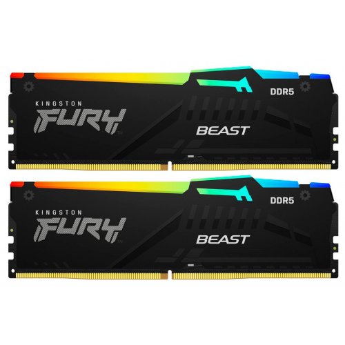 Купить Озу Kingston DDR5 64GB (2x32GB) 5200Mhz FURY Beast RGB (KF552C40BBAK2-64) (Восстановлено продавцом, 780614) с проверкой совместимости: обзор, характеристики, цена в Киеве, Днепре, Одессе, Харькове, Украине | интернет-магазин TELEMART.UA фото