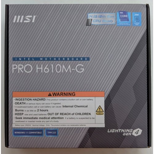 Материнська плата MSI PRO H610M-G (s1700, Intel H610) (Відновлено продавцем, 780767) купити з перевіркою сумісності: огляд, характеристики, ціна у Києві, Львові, Вінниці, Хмельницькому, Івано-Франківську, Україні | інтернет-магазин TELEMART.UA фото