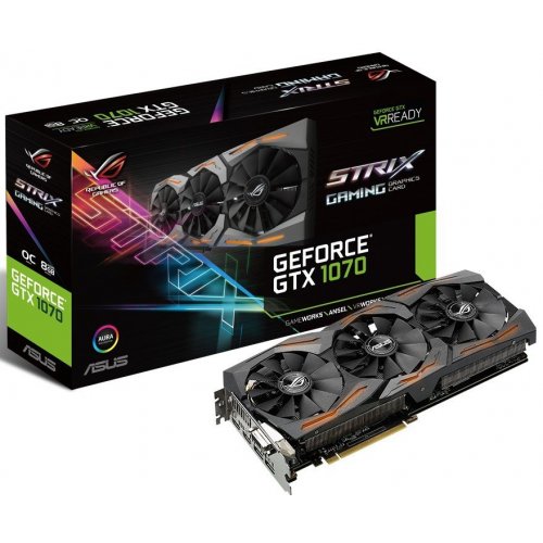 Купить Видеокарта Asus ROG GeForce GTX 1070 STRIX 8192MB (STRIX-GTX1070-8G-GAMING) (Восстановлено продавцом, 780780) с проверкой совместимости: обзор, характеристики, цена в Киеве, Днепре, Одессе, Харькове, Украине | интернет-магазин TELEMART.UA фото