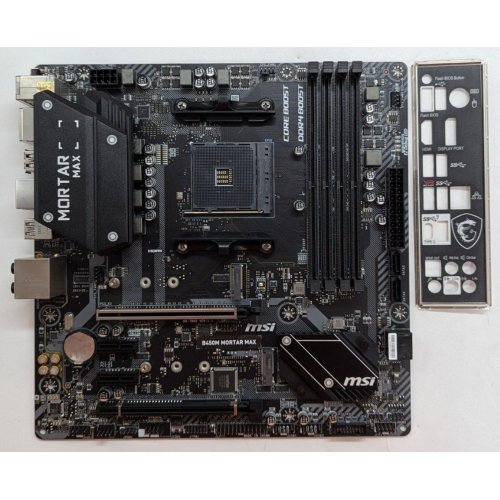 Купить Материнская плата MSI B450M MORTAR MAX (sAM4, AMD B450) (Восстановлено продавцом, 780783) с проверкой совместимости: обзор, характеристики, цена в Киеве, Днепре, Одессе, Харькове, Украине | интернет-магазин TELEMART.UA фото