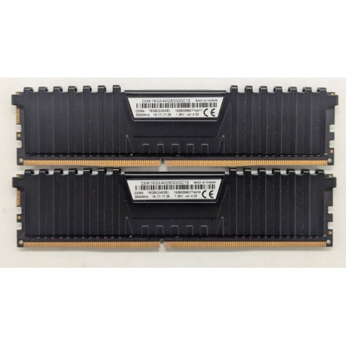 Купить Озу Corsair DDR4 16GB (2x8GB) 3000Mhz Vengeance LPX (CMK16GX4M2B3000C15) Black (Восстановлено продавцом, 780787) с проверкой совместимости: обзор, характеристики, цена в Киеве, Днепре, Одессе, Харькове, Украине | интернет-магазин TELEMART.UA фото