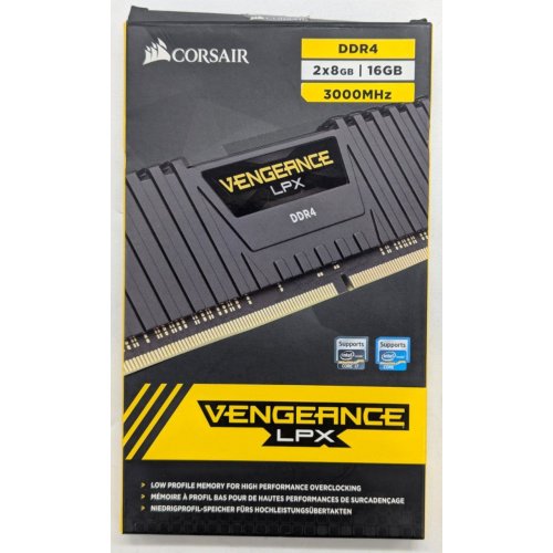 Купить Озу Corsair DDR4 16GB (2x8GB) 3000Mhz Vengeance LPX (CMK16GX4M2B3000C15) Black (Восстановлено продавцом, 780787) с проверкой совместимости: обзор, характеристики, цена в Киеве, Днепре, Одессе, Харькове, Украине | интернет-магазин TELEMART.UA фото