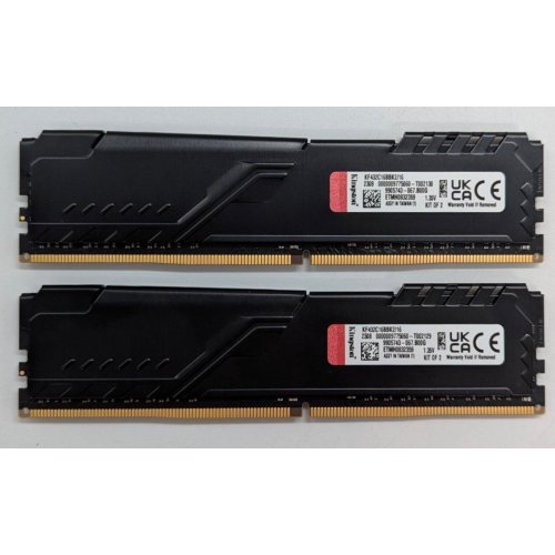 Купить Озу Kingston DDR4 16GB (2x8GB) 3200Mhz FURY Beast Black (KF432C16BBK2/16) (Восстановлено продавцом, 780898) с проверкой совместимости: обзор, характеристики, цена в Киеве, Днепре, Одессе, Харькове, Украине | интернет-магазин TELEMART.UA фото
