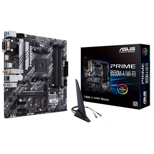 Купить Материнская плата Asus PRIME B550M-A (WI-FI) (sAM4, AMD B550) (Восстановлено продавцом, 780970) с проверкой совместимости: обзор, характеристики, цена в Киеве, Днепре, Одессе, Харькове, Украине | интернет-магазин TELEMART.UA фото