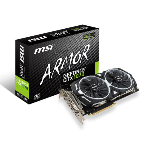 Відеокарта MSI GeForce GTX 1070 ARMOR OC 8192MB (GTX 1070 ARMOR 8G OC) (Відновлено продавцем, 780971) купити з перевіркою сумісності: огляд, характеристики, ціна у Києві, Львові, Вінниці, Хмельницькому, Івано-Франківську, Україні | інтернет-магазин TELEMART.UA фото