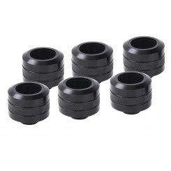 Фітінг Alphacool Eiszapfen PRO 16mm HardTube Fitting G1/4 - Sixpack (17477) Deep Black