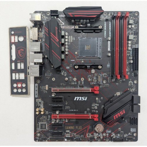 Купить Материнская плата MSI B450 GAMING PLUS (sAM4, AMD B450) (Восстановлено продавцом, 781268) с проверкой совместимости: обзор, характеристики, цена в Киеве, Днепре, Одессе, Харькове, Украине | интернет-магазин TELEMART.UA фото
