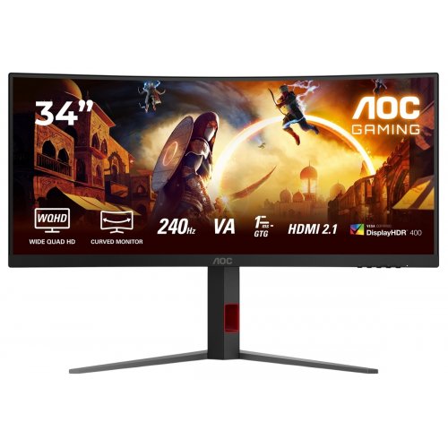 Купити Монітор AOC 34" CU34G4Z Black - ціна в Києві, Львові, Вінниці, Хмельницькому, Франківську, Україні | інтернет-магазин TELEMART.UA фото