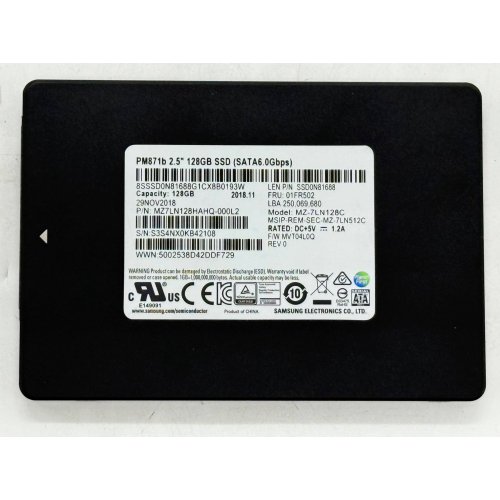 Ssd-диск Samsung PM871b TLC 128GB 2.5" (MZ7LN128HAHQ-000L2) (Відновлено продавцем, 781399) купити з перевіркою сумісності: огляд, характеристики, ціна у Києві, Львові, Вінниці, Хмельницькому, Івано-Франківську, Україні | інтернет-магазин TELEMART.UA фото