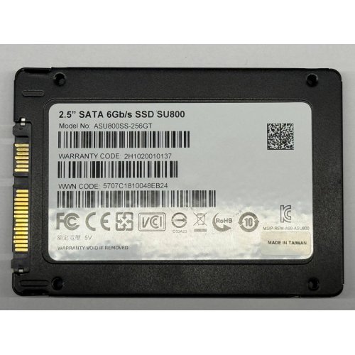 Ssd-диск ADATA Ultimate SU800 TLC 256GB 2.5'' (ASU800SS-256GT-C) (Відновлено продавцем, 781407) купити з перевіркою сумісності: огляд, характеристики, ціна у Києві, Львові, Вінниці, Хмельницькому, Івано-Франківську, Україні | інтернет-магазин TELEMART.UA фото