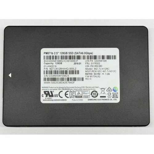 Купить Ssd-диск Samsung PM871b TLC 128GB 2.5" (MZ7LN128HAHQ-000L2) (Восстановлено продавцом, 781409) с проверкой совместимости: обзор, характеристики, цена в Киеве, Днепре, Одессе, Харькове, Украине | интернет-магазин TELEMART.UA фото