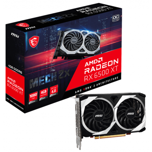 Купить Видеокарта MSI Radeon RX 6500 XT MECH 2X OC 4096MB (RX 6500 XT MECH 2X 4G OC) (Восстановлено продавцом, 781551) с проверкой совместимости: обзор, характеристики, цена в Киеве, Днепре, Одессе, Харькове, Украине | интернет-магазин TELEMART.UA фото