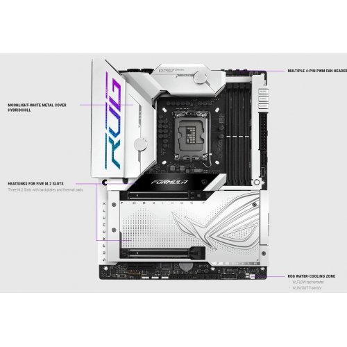 Купить Уценка материнская плата Asus ROG MAXIMUS Z790 FORMULA (s1700, Intel Z790) Factory Recertified (Нижній PCIe не работ, 781660) с проверкой совместимости: обзор, характеристики, цена в Киеве, Днепре, Одессе, Харькове, Украине | интернет-магазин TELEMART.UA фото