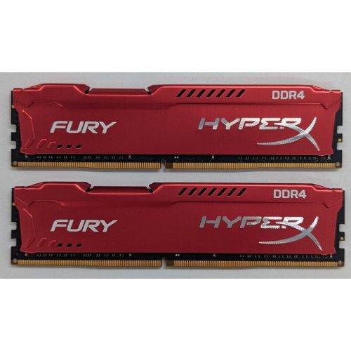 Купить Озу Kingston DDR4 32GB (2x16GB) 3200Mhz HyperX Fury Red (HX432C18FRK2/32) (Восстановлено продавцом, 781797) с проверкой совместимости: обзор, характеристики, цена в Киеве, Днепре, Одессе, Харькове, Украине | интернет-магазин TELEMART.UA фото