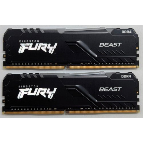 Купить Озу Kingston DDR4 32GB (2x16GB) 3200Mhz FURY Beast RGB Black (KF432C16BB1AK2/32) (Восстановлено продавцом, 781802) с проверкой совместимости: обзор, характеристики, цена в Киеве, Днепре, Одессе, Харькове, Украине | интернет-магазин TELEMART.UA фото