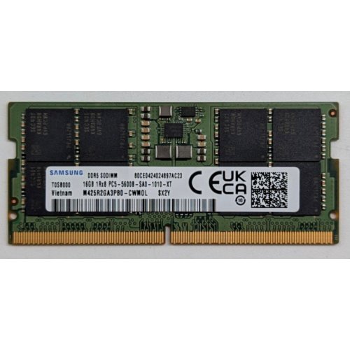 Озп Samsung SODIMM DDR5 16GB 5600Mhz (M425R2GA3PB0-CWM0L) (Відновлено продавцем, 781844) купити з перевіркою сумісності: огляд, характеристики, ціна у Києві, Львові, Вінниці, Хмельницькому, Івано-Франківську, Україні | інтернет-магазин TELEMART.UA фото