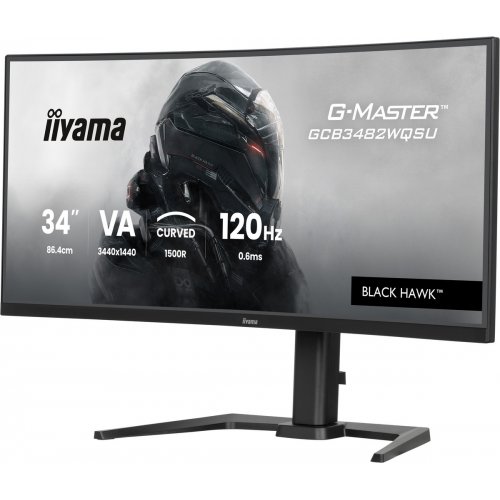 Купить Монитор Iiyama 34" G-Master GCB3482WQSU-B1 Black - цена в Харькове, Киеве, Днепре, Одессе
в интернет-магазине Telemart фото
