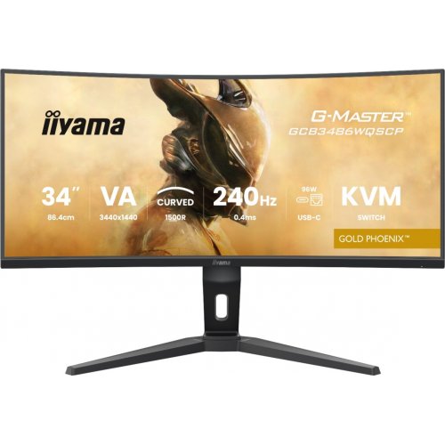 Купить Монитор Iiyama 34" G-Master GCB3486WQSCP-B1 Black - цена в Харькове, Киеве, Днепре, Одессе
в интернет-магазине Telemart фото