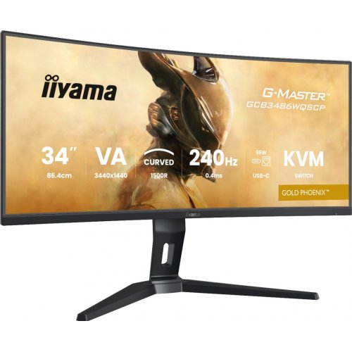 Купить Монитор Iiyama 34" G-Master GCB3486WQSCP-B1 Black - цена в Харькове, Киеве, Днепре, Одессе
в интернет-магазине Telemart фото