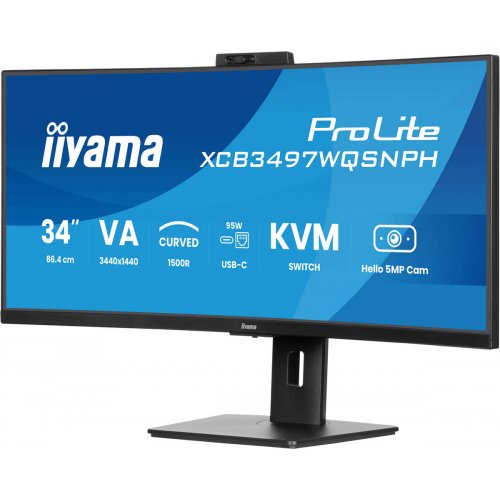 Купить Монитор Iiyama 34" ProLite XCB3497WQSNPH-B1 Black - цена в Харькове, Киеве, Днепре, Одессе
в интернет-магазине Telemart фото