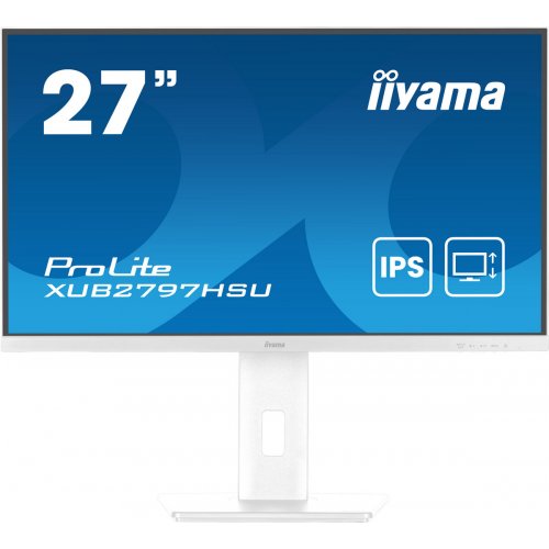 Купити Монітор Iiyama 27" ProLite XUB2797HSU-W2 White - ціна в Києві, Львові, Вінниці, Хмельницькому, Франківську, Україні | інтернет-магазин TELEMART.UA фото