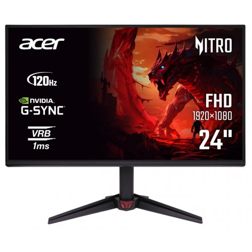 Монитор Acer 23.8" Nitro VG240YGbip (UM.QV0EE.G03) Black купить в Украине: Киев, Днепр, Харьков, Одесса  | Низкая цена, отзывы, характеристики от TELEMART фото