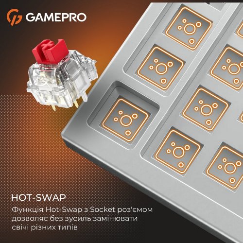 Купить Клавиатура GamePro Genesis Silverlight MK116 Red Switches Grey - цена в Харькове, Киеве, Днепре, Одессе
в интернет-магазине Telemart фото