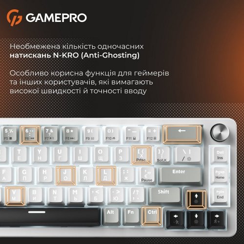 Купить Клавиатура GamePro Genesis Silverlight MK116 Red Switches Grey - цена в Харькове, Киеве, Днепре, Одессе
в интернет-магазине Telemart фото