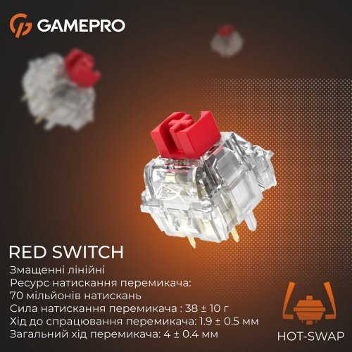Купити Клавіатура GamePro Genesis Silverlight MK126 Red Switches Grey - ціна в Києві, Львові, Вінниці, Хмельницькому, Франківську, Україні | інтернет-магазин TELEMART.UA фото