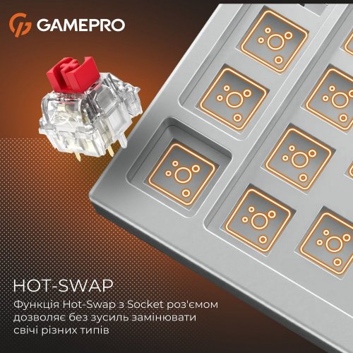 Купити Клавіатура GamePro Genesis Silverlight MK126 Red Switches Grey - ціна в Києві, Львові, Вінниці, Хмельницькому, Франківську, Україні | інтернет-магазин TELEMART.UA фото