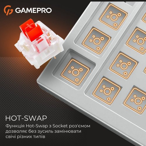 Купить Клавиатура GamePro Genesis Infinity MK130BW Outemu Red Switches White - цена в Харькове, Киеве, Днепре, Одессе
в интернет-магазине Telemart фото