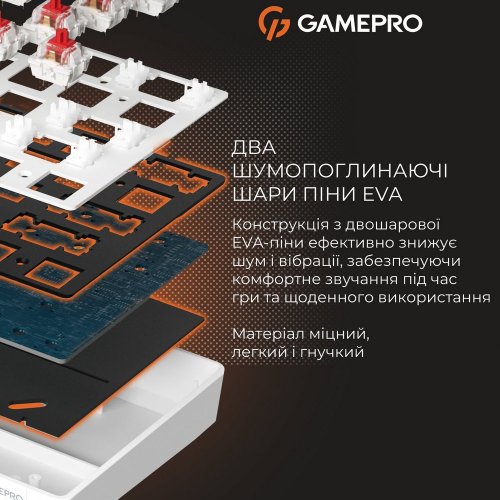 Купить Клавиатура GamePro Genesis Infinity MK130BW Outemu Red Switches White - цена в Харькове, Киеве, Днепре, Одессе
в интернет-магазине Telemart фото
