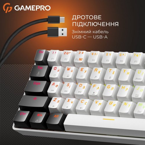 Купить Клавиатура GamePro Genesis Infinity MK130BW Outemu Red Switches White - цена в Харькове, Киеве, Днепре, Одессе
в интернет-магазине Telemart фото